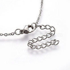 Orecchini a bottone e collane pendenti in acciaio inossidabile 304 anti-ossidazione set di gioielli&nbsp;SJEW-L136-14P