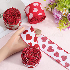 10 m Polyesterband mit Herzaufdruck zum Valentinstag&nbsp;SRIB-CY0001-01B