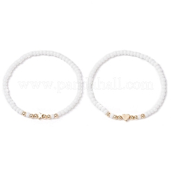 2 Stück Stretch-Armband-Sets aus Glasperlen in 2 Stilen für Damen&nbsp;BJEW-JB11373-03