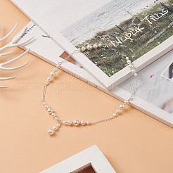 Collana lariat con perline di perle di conchiglia&nbsp;NJEW-TA00062