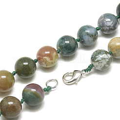 Colliers avec perles en agate indienne naturelle&nbsp;NJEW-S405-10
