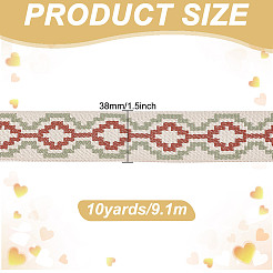 Ruban croisé jacquard en polyester de 10 mètre&nbsp;DIY-DR0001-55B
