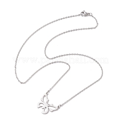 Collane con ciondolo a forma di farfalla cava in acciaio inossidabile 304 anti-ossidazione&nbsp;NJEW-JN04814-01