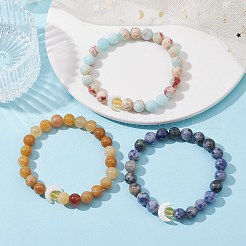 Juego de pulseras elásticas con cuentas redondas&nbsp;BJEW-TA00409