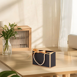 Tragbare Geschenkboxen aus Papier mit Goldrutenband&nbsp;CON-WH0112-014