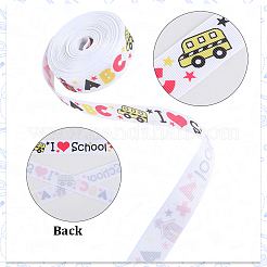 Cinta de grosgrain estampada de poliéster con temática de temporada escolar&nbsp;OCOR-WH20006-20B