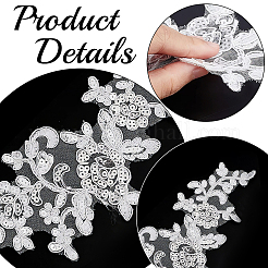 2 paio di foglie in poliestere ornamenti da ricamo accessori&nbsp;DIY-GF0014-46A