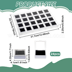 Cajas organizadoras de paquetes de diamantes sueltos de acrílico transparente de 24 cuadrícula&nbsp;CON-WH0085-207B