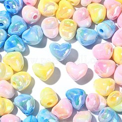 90 Stück 3 Farben UV-Beschichtung undurchsichtige Regenbogen schillernde Acrylperlen&nbsp;PACR-CJ0001-32