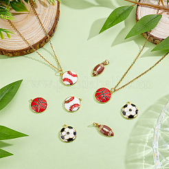 8 pz 4 stili pendenti in ottone smaltato&nbsp;KK-BBC0027-49