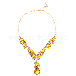 Collane pendenti con strass in lega a goccia e set di orecchini pendenti a bottone&nbsp;FS-WGB9BB4-06