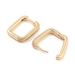 Boucles d'oreilles créoles en laiton avec zircons cubiques&nbsp;EJEW-G363-18KCG