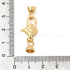 Latón micro pavimenta claro cubic zirconia cierres  de pinza de langosta&nbsp;KK-U059-53G