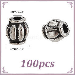 100 pièce de perles d'espacement en alliage de style tibétain&nbsp;TIBEB-LP0001-04