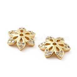 Tappi di perline in zirconia cubica trasparente micro pavé in ottone&nbsp;KK-G425-04G