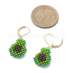 Avocado-Ohrhänger aus 304 Edelstahl mit Glasperlen&nbsp;EJEW-MZ00550