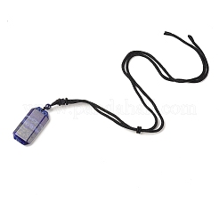 Collana con ciondolo rettangolare in pietre dure miste naturali con cordino in nylon da donna&nbsp;NJEW-C001-01B