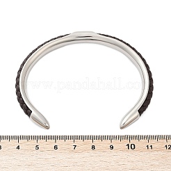 Armreifen aus Mikrofaser-Lederkordel aus Edelstahl 304&nbsp;BJEW-D304-14P-02