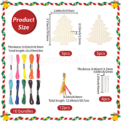 1 sac de kits de point de croix en bois sur le thème de Noël&nbsp;WOOD-SC0002-23B