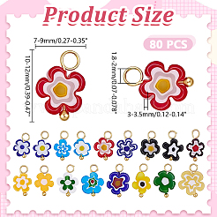 80 Stück handgefertigte Millefiori-Glasanhänger&nbsp;FIND-HY0005-27