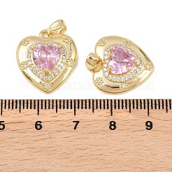 Pendentifs avec zircon cubiques à micro-pavés en laiton&nbsp;KK-H257-05G-02