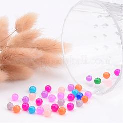 Perles rondes en verre de jade imitation mixte&nbsp;X-DGLA-S076-6mm-M