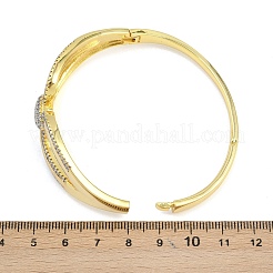 Messing-Armreifen mit Mikropflaster und klaren Zirkonia für Damen&nbsp;BJEW-D368-02G