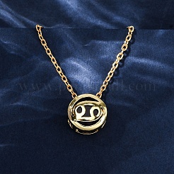 Collane con catena a maglie e ciondolo a forma di costellazione in ottone con zirconi cubici e pietra portafortuna&nbsp;NJEW-D334-01G-12