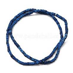 Brins de perles de pierre de lave naturelle galvanisées&nbsp;G-Q1009-B01-02