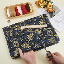 Baumwollfaserstoff mit Drachenmuster im japanischen Stil&nbsp;DIY-WH0591-417A