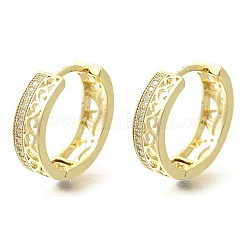 Orecchini a cerchio in ottone chiaro con zirconi cubici&nbsp;EJEW-M047-23G