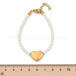 Braccialetti di perle di plastica imitazione per le donne&nbsp;BJEW-M056-10G-05