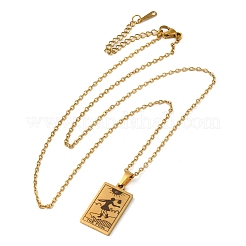 Colliers pendentifs en acier inoxydable 304 sur le thème du tarot pour femmes&nbsp;STAS-S128-02V