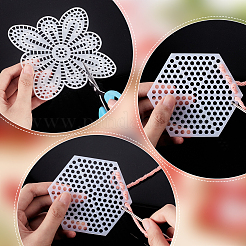 40 Stück 10 Stile Blume & Schmetterling & Sechseck Kunststoff Mesh Canvas Blätter&nbsp;DIY-WR0003-49