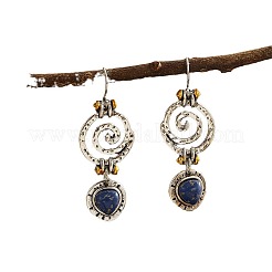 Legierung natürliche Lapislazuli Ohrringe&nbsp;FS-WGF13EE-01