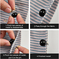 30 broche en perles d'imitation ABS&nbsp;JEWB-GF0011-53B