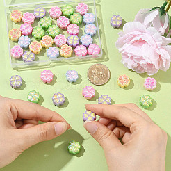 50pcs perles acryliques opaques de placage uv&nbsp;SACR-CJ0001-75