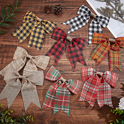 8 stücke 8 farben weihnachten thema imitation leinen bowknot ornament zubehör&nbsp;DIY-CA0004-34