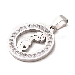 Pendentifs en acier inoxydable 304 émaillé pour la fête des mères&nbsp;STAS-F368-02A-P