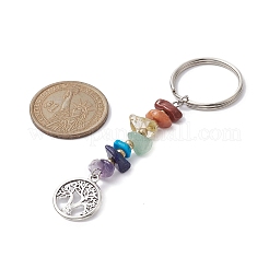 Chakra-Schlüsselanhänger mit natürlichen Edelsteinsplittern&nbsp;KEYC-JKC00551