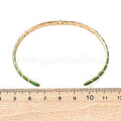 304 Edelstahl Emaille Manschette Armreifen für Damen&nbsp;LS-BJEW-H637-02A-G