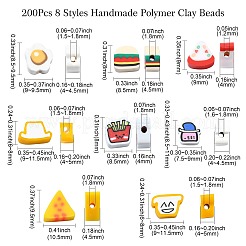 200pcs 8 Arten handgemachte Polymer-Ton-Perlen&nbsp;CLAY-CJ0001-88