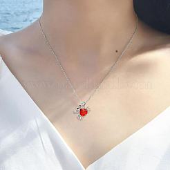Collares con colgante de cangrejo de aleación con rhinestone para mujer&nbsp;WG730EC-01