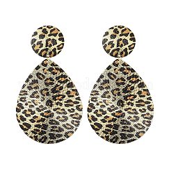 Orecchini pendenti in lega con stampa leopardata&nbsp;EJEW-K304-01A-G