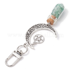 7 pièce de 7 styles de perles de pierres précieuses naturelles et synthétiques chakra à l'intérieur de décorations de pendentif de bouteille de souhait en verre&nbsp;HJEW-JM02343