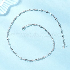 Collane con catena a maglie romboidali incrociate in acciaio inossidabile 304&nbsp;NJEW-JN05651