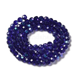 Chapelets de perles en verre transparent électrolytique&nbsp;X-EGLA-A035-T4mm-L06