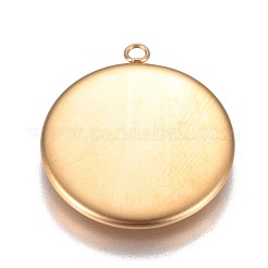 Ionenplattierung (IP) 304 Edelstahl Anhänger Cabochon-Einstellungen&nbsp;LS-STAS-G127-13-20mm-G