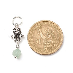 7 pièces 7 styles pendentifs en alliage de copeaux de pierre mélangés naturels et synthétiques de chakra&nbsp;PALLOY-JF01778-06