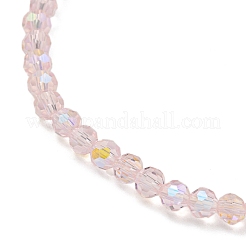 Stretch-Armbänder aus Messing und Glas mit Gestellbeschichtung&nbsp;BJEW-B106-04G-01